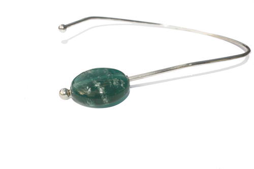 Ketting spang met lentil kraal zeegroen